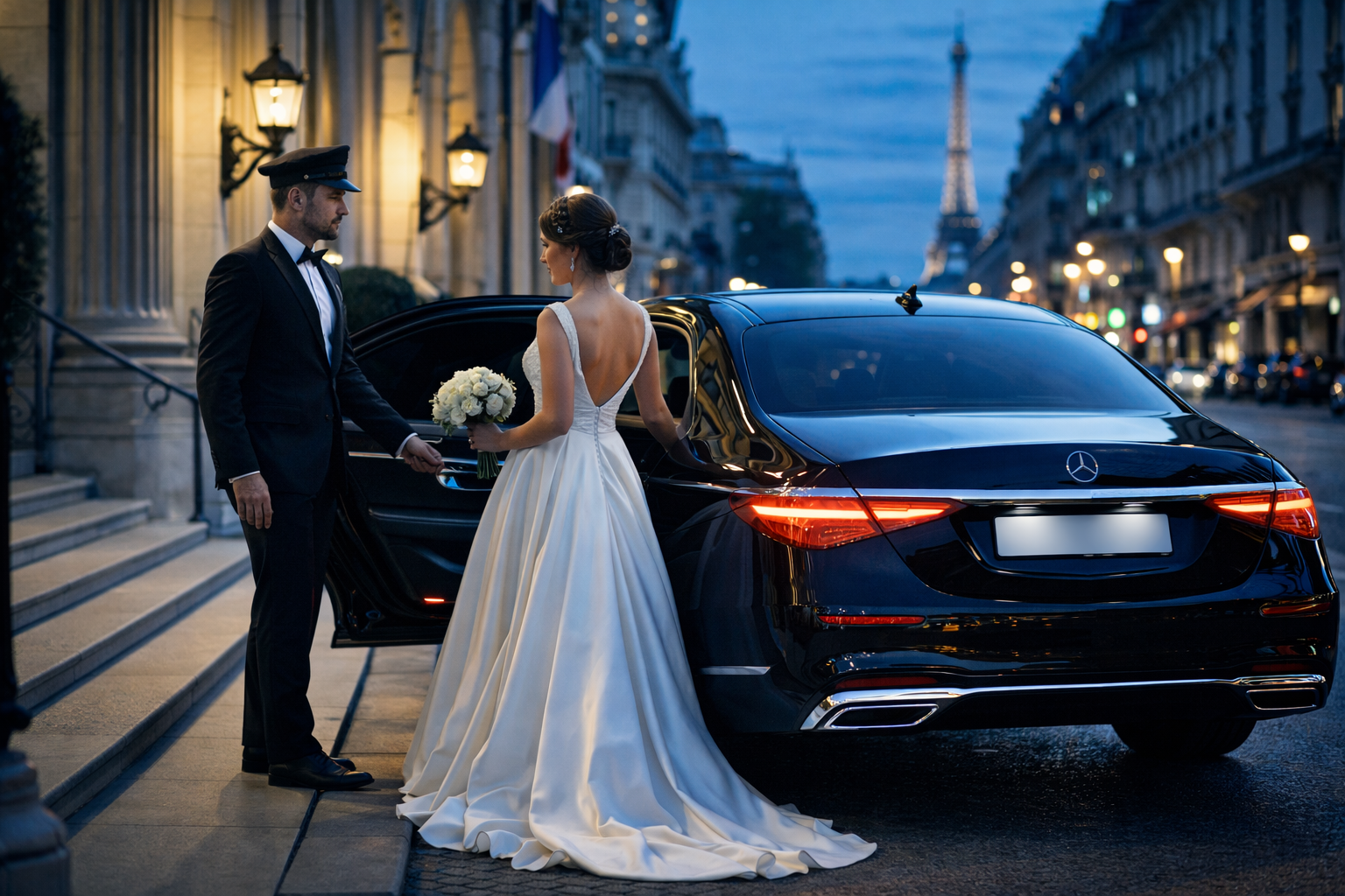 Mariage VTC Luxe Paris - Location voiture chauffeur mariage prestige